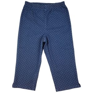 Real Size Blue Polka Dot Pull On Capri Pants Womens Size S 4-6